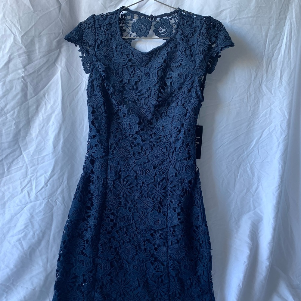 Lulus Navy Blue Open Back Dress